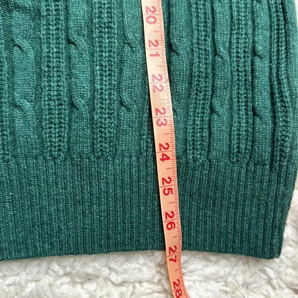 Crew Clothing Company Lambswool Blend Pullover Green Quarter Button Up Sweater